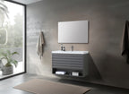 MATERA SINGLE CHARCOAL WALL MOUNT MODERN BATHROOM VANITY