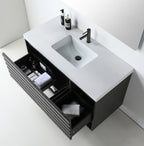 MATERA SINGLE CHARCOAL WALL MOUNT MODERN BATHROOM VANITY