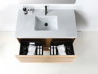 MATERA SINGLE CHARCOAL WALL MOUNT MODERN BATHROOM VANITY