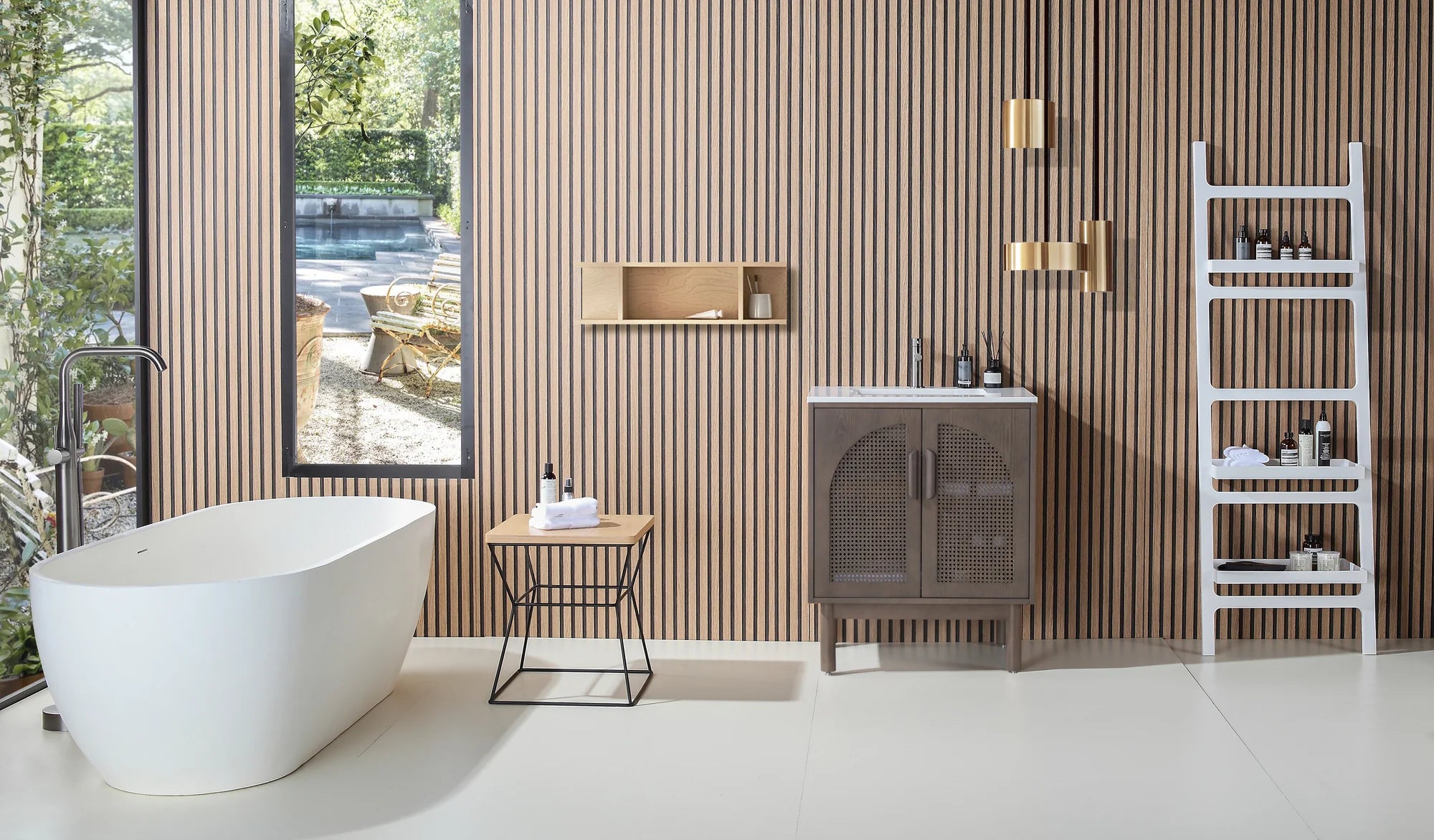 NARA SINGLE MID-CENTURY FREESTANDING BATHROOM VANITY
