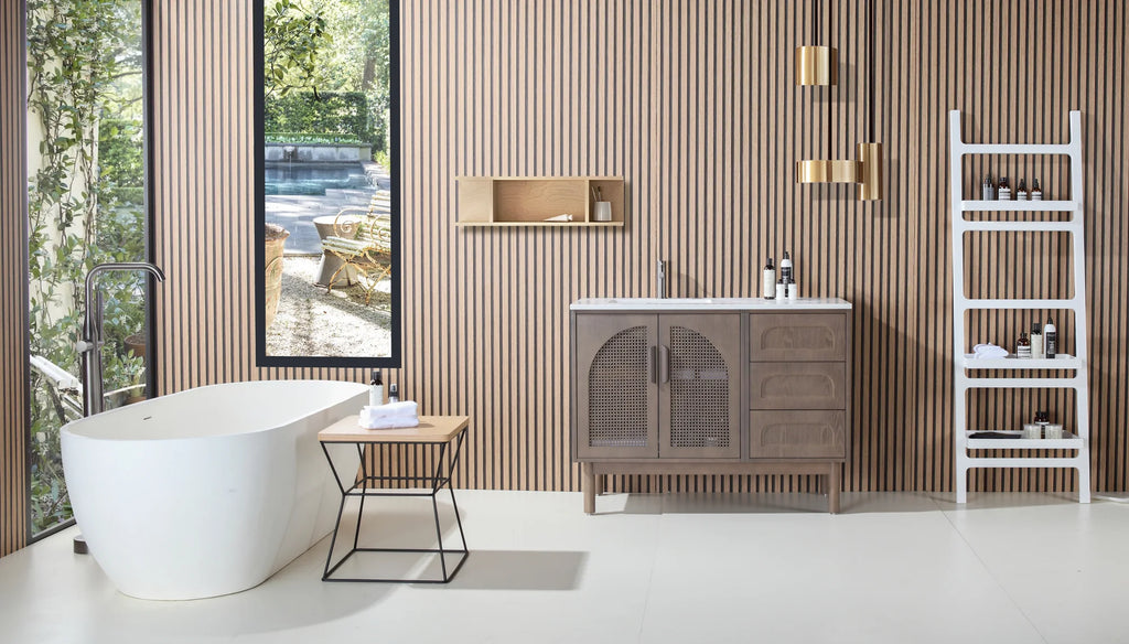 NARA SINGLE MID-CENTURY FREESTANDING BATHROOM VANITY