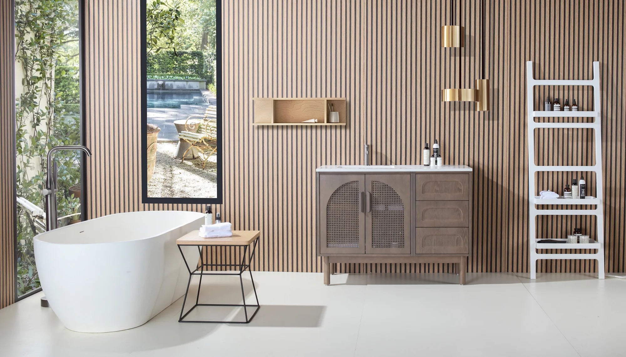 NARA SINGLE MID-CENTURY FREESTANDING BATHROOM VANITY