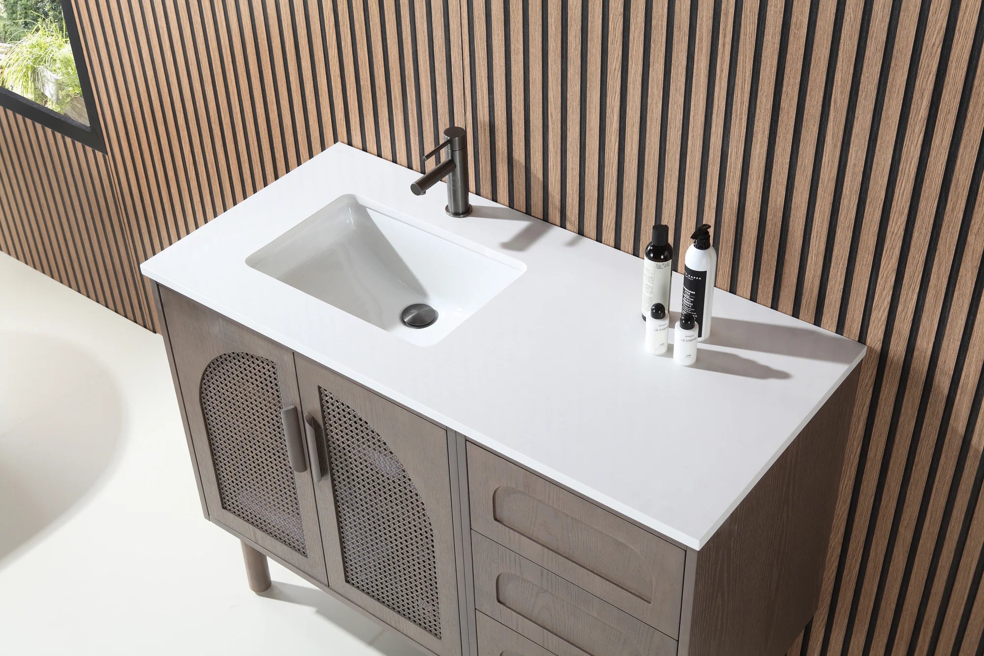 NARA SINGLE MID-CENTURY FREESTANDING BATHROOM VANITY