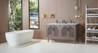 NARA DOUBLE MID-CENTURY FREESTANDING BATHROOM VANITY