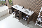 NARA DOUBLE MID-CENTURY FREESTANDING BATHROOM VANITY