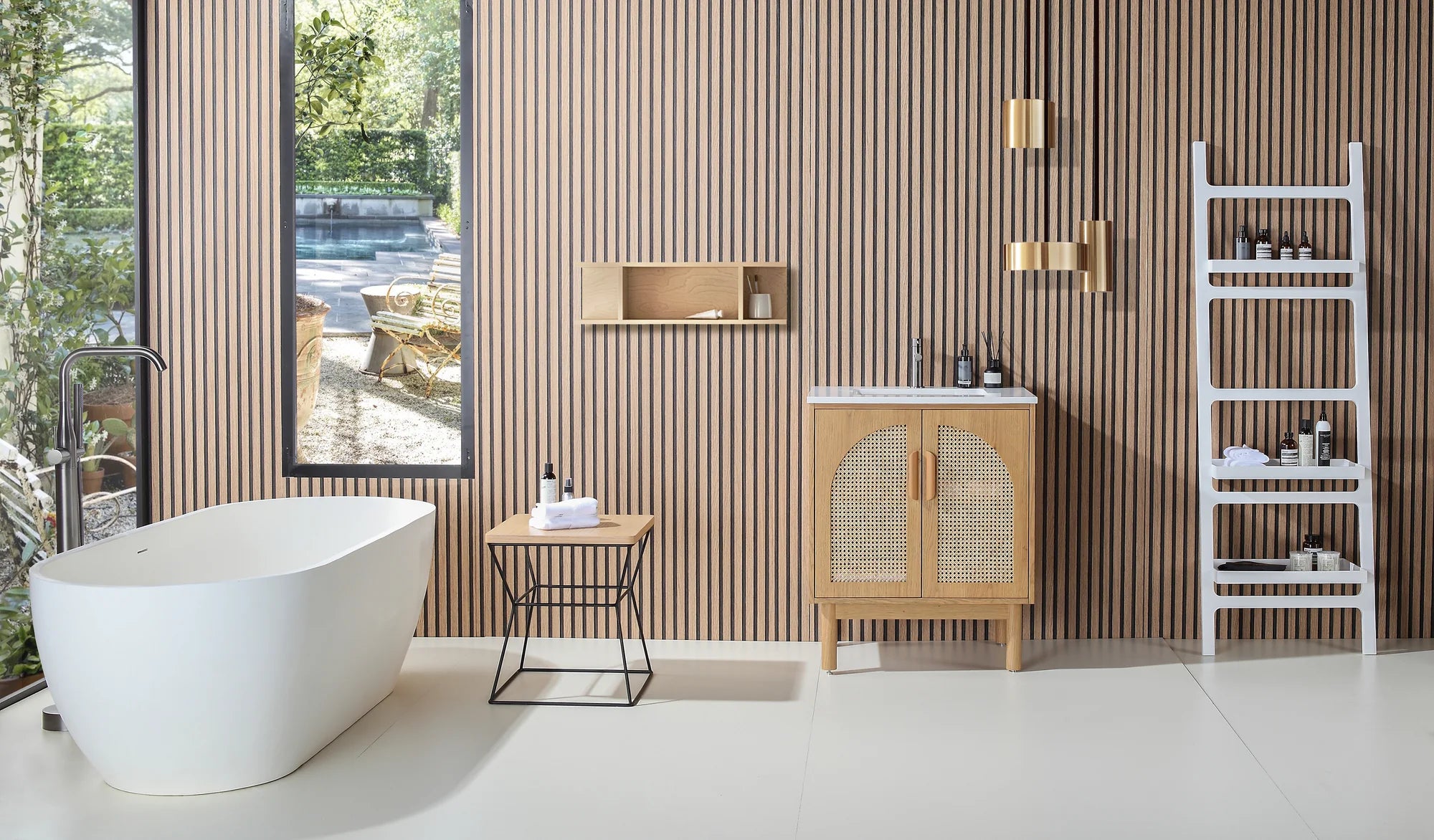 NARA SINGLE MID-CENTURY FREESTANDING BATHROOM VANITY
