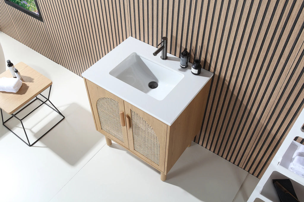 NARA SINGLE MID-CENTURY FREESTANDING BATHROOM VANITY