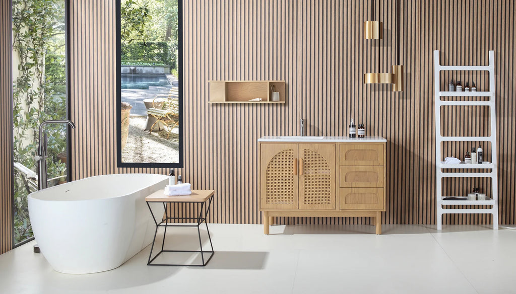 NARA SINGLE MID-CENTURY FREESTANDING BATHROOM VANITY