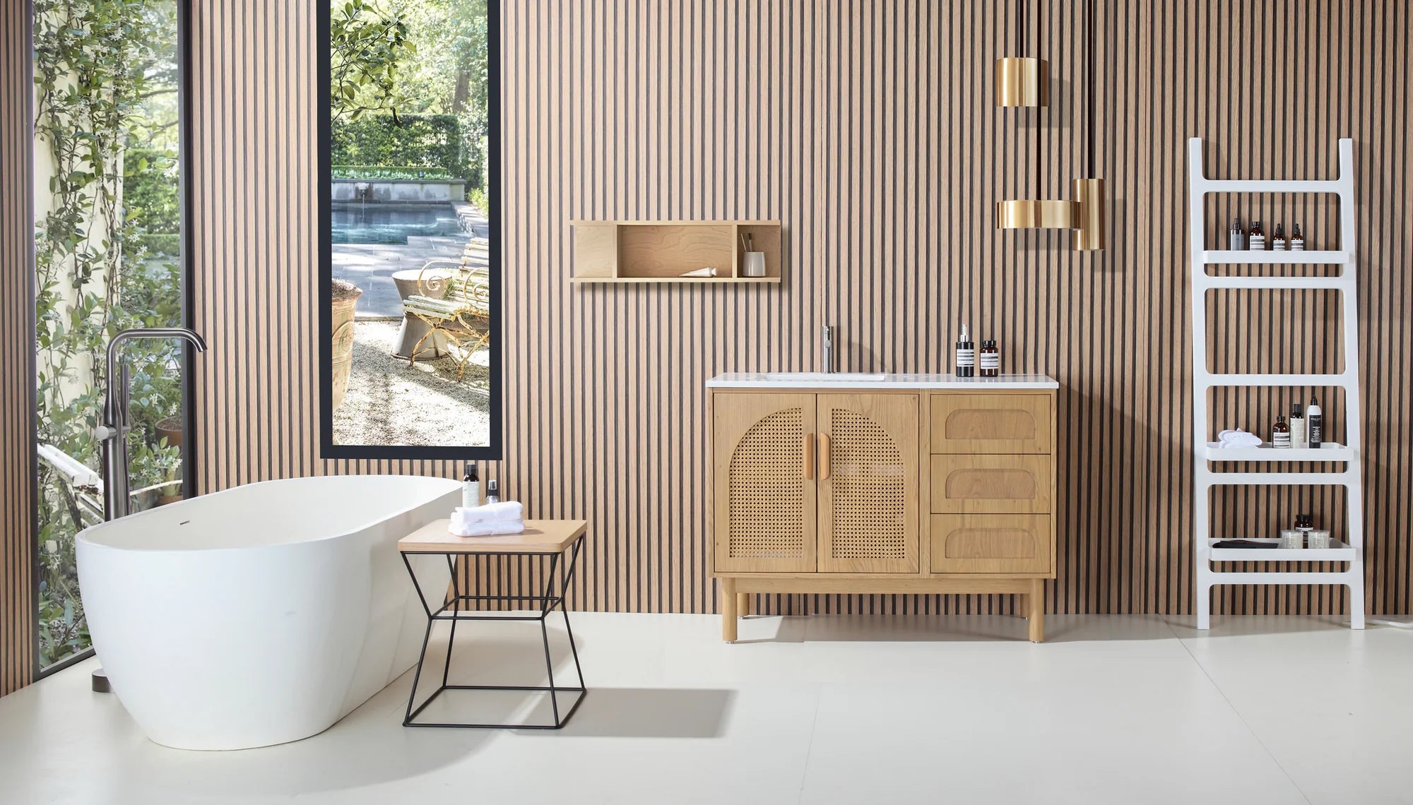 NARA SINGLE MID-CENTURY FREESTANDING BATHROOM VANITY
