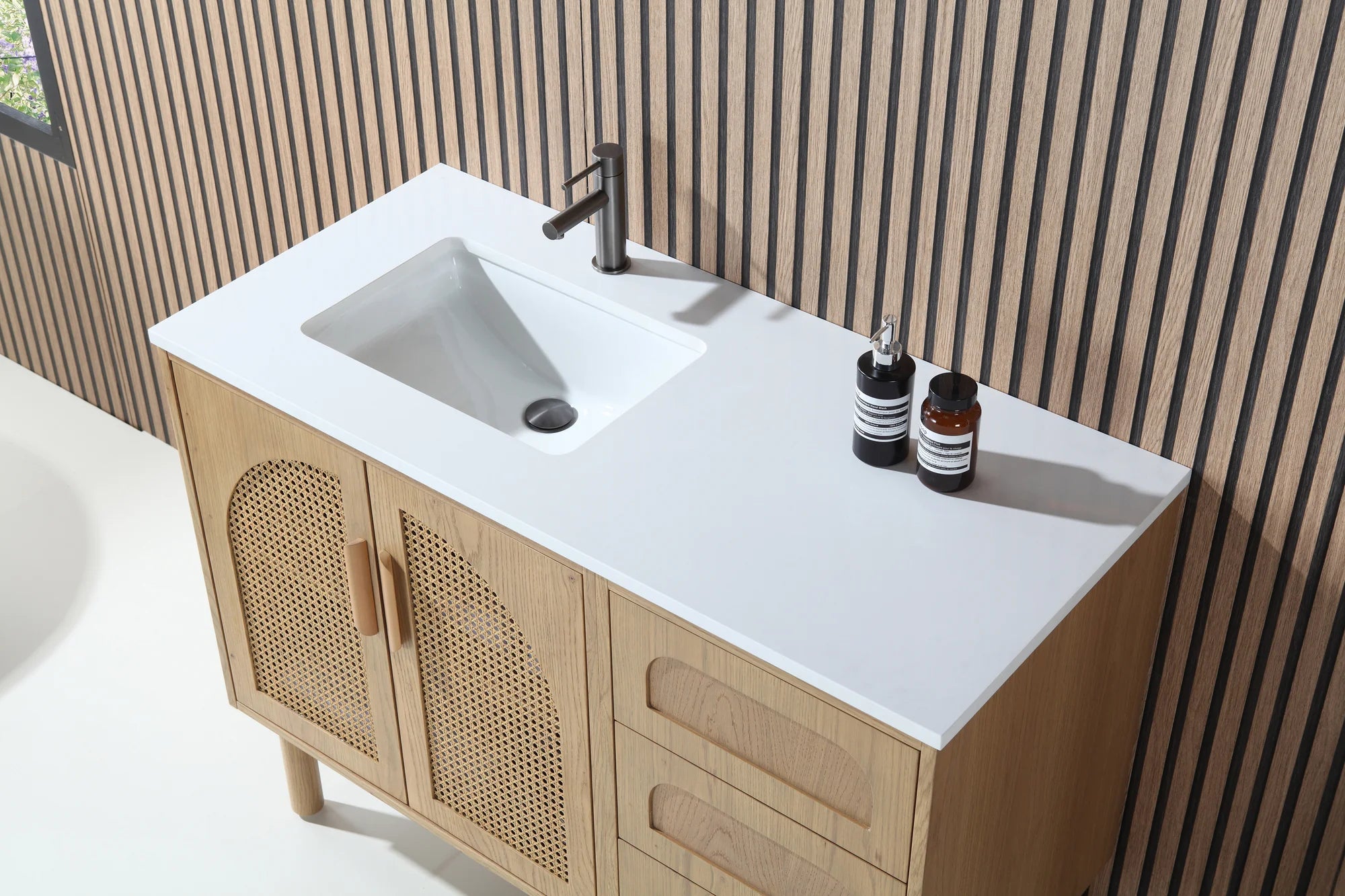 NARA SINGLE MID-CENTURY FREESTANDING BATHROOM VANITY