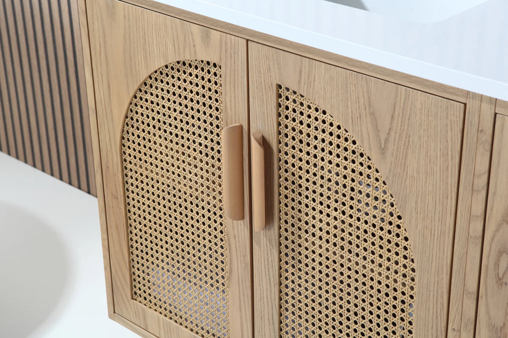 NARA DOUBLE MID-CENTURY FREESTANDING BATHROOM VANITY