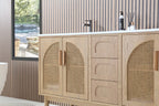 NARA DOUBLE MID-CENTURY FREESTANDING BATHROOM VANITY