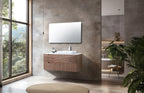ORSA SINGLE WALNUT WALL MOUNT MODERN BATHROOM VANITY