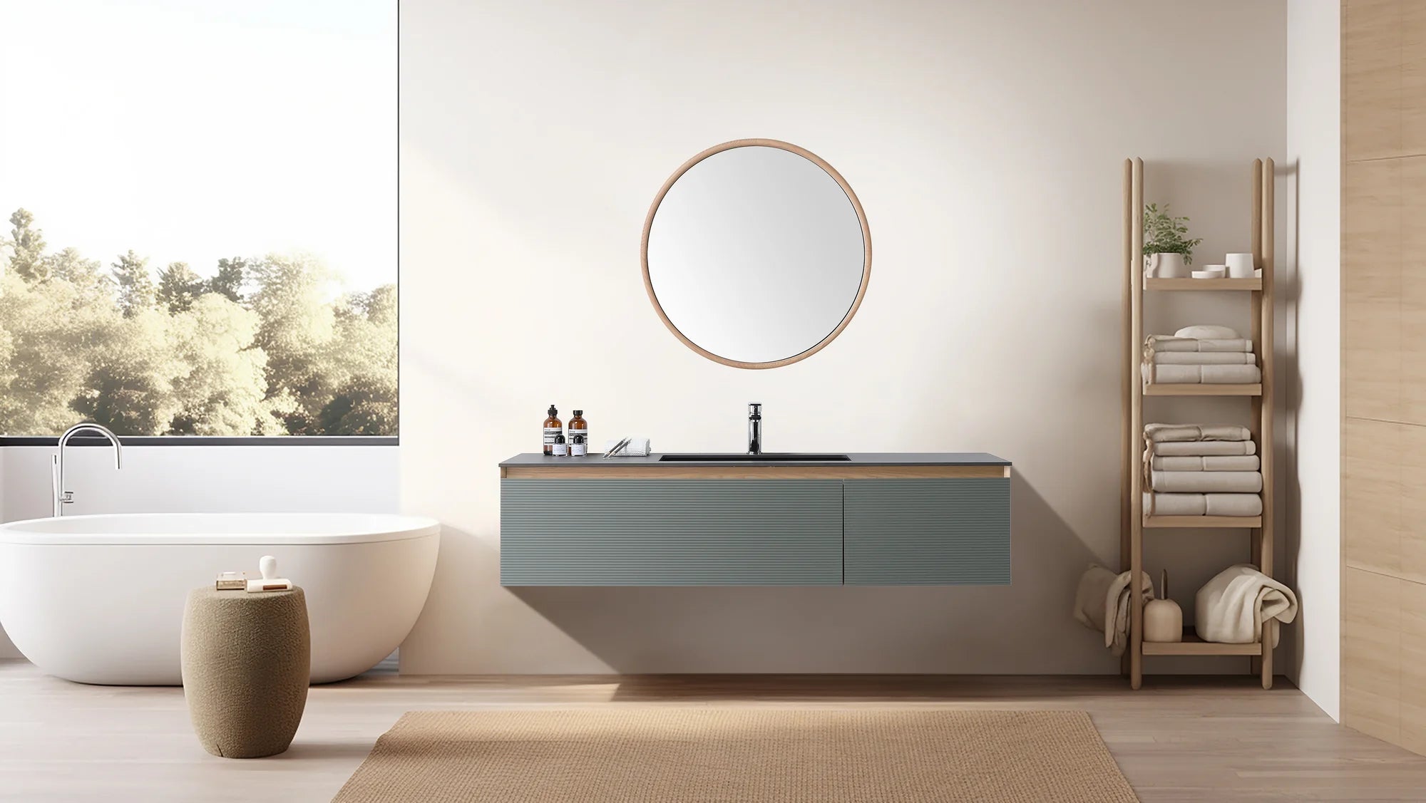 OSLO SINGLE WALL MOUNT MODERN BATHROOM VANITY