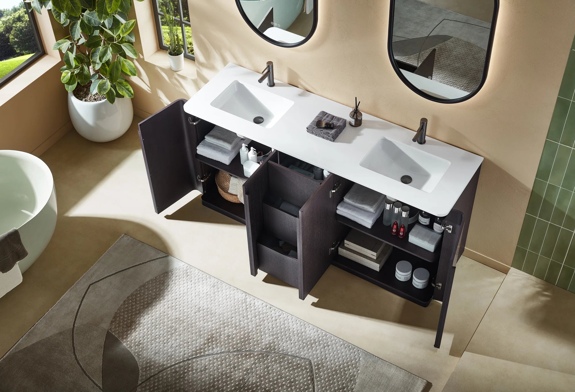 PARMA 72” DOUBAL FREESTANDING BATHROOM VANITY