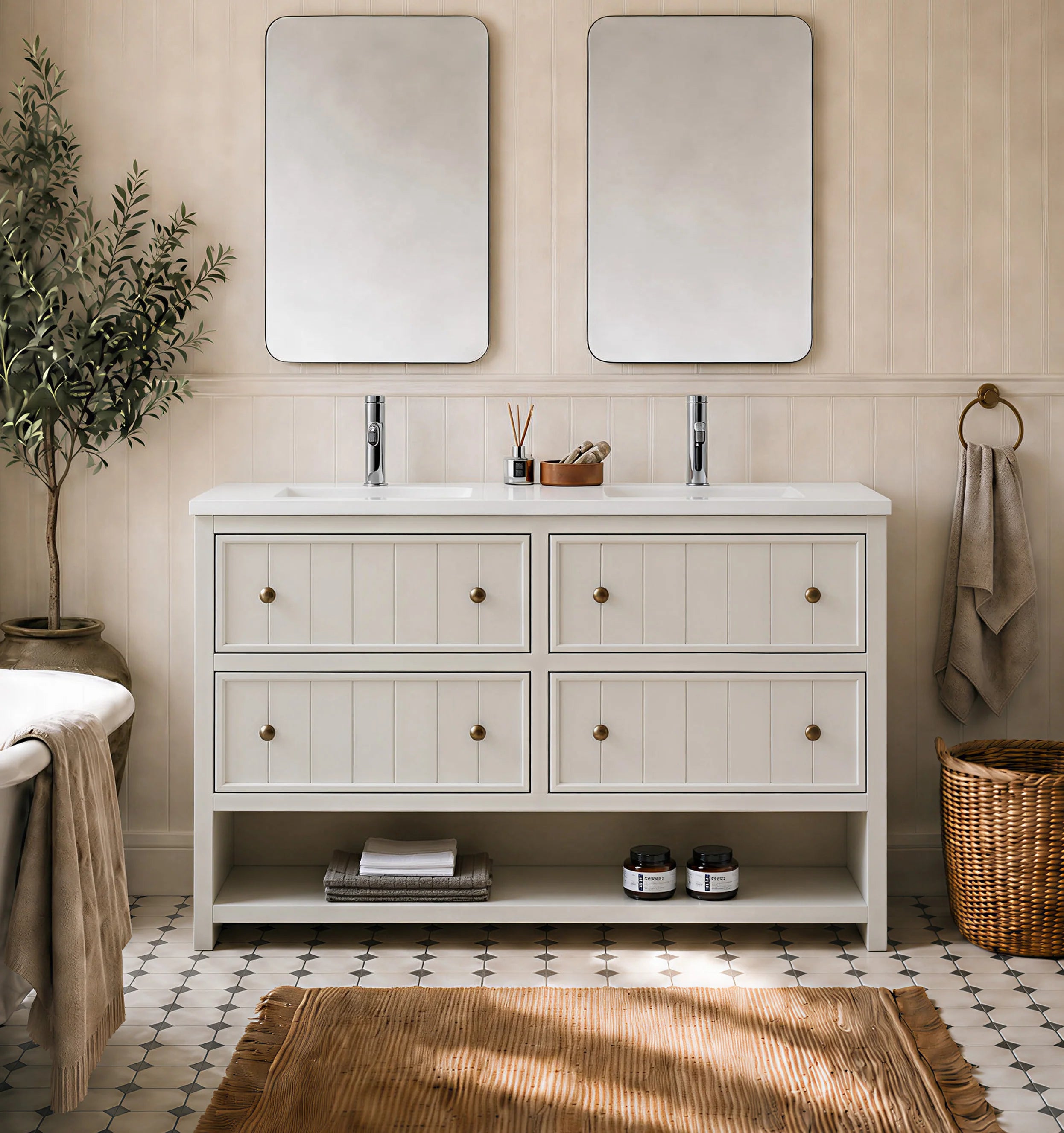 RENNES 60” FREESTANDING BATHROOM VANITY