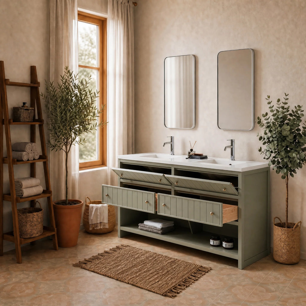 RENNES 60” FREESTANDING BATHROOM VANITY