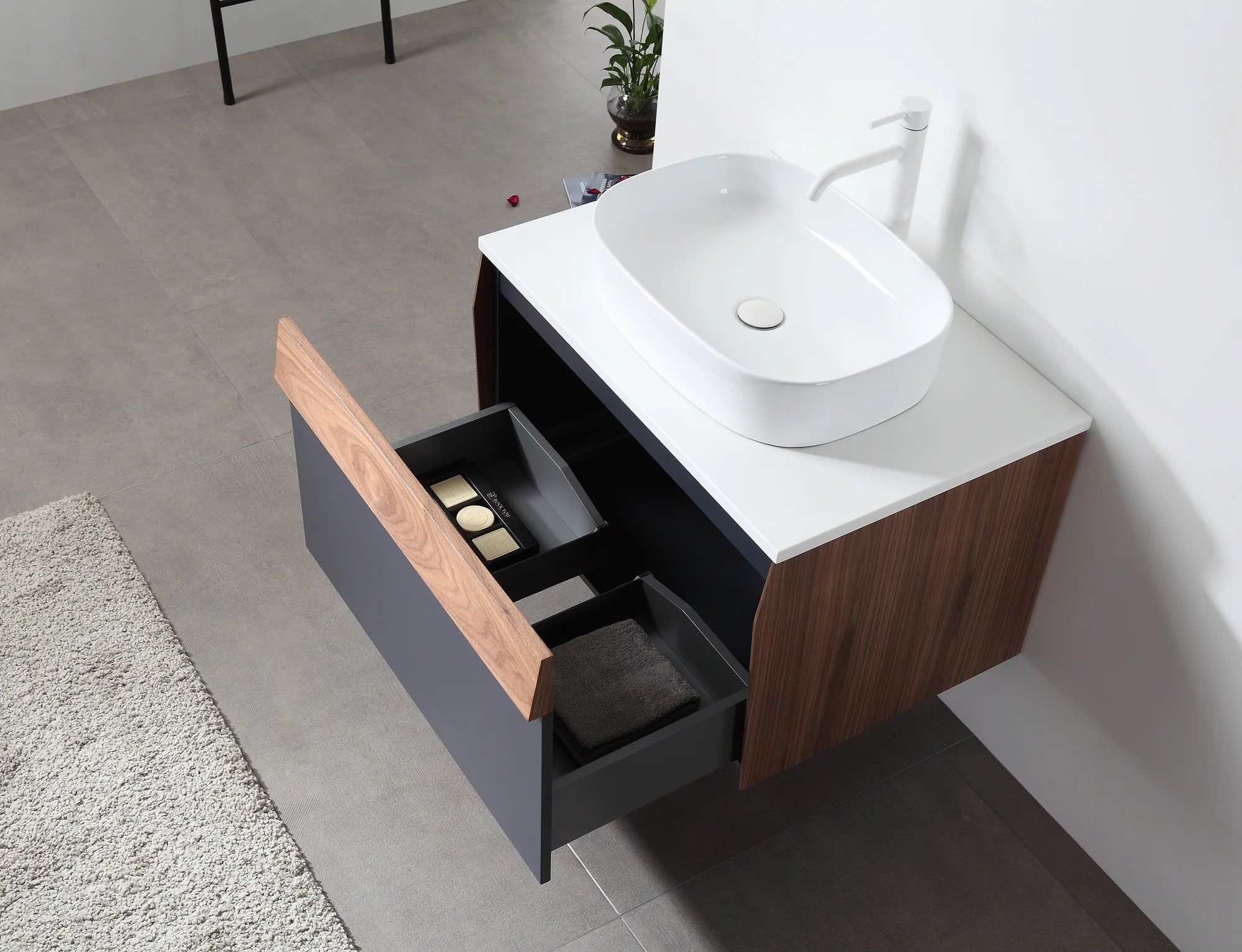 RONDA 30” WALL MOUNT MODERN BATHROOM VANITY