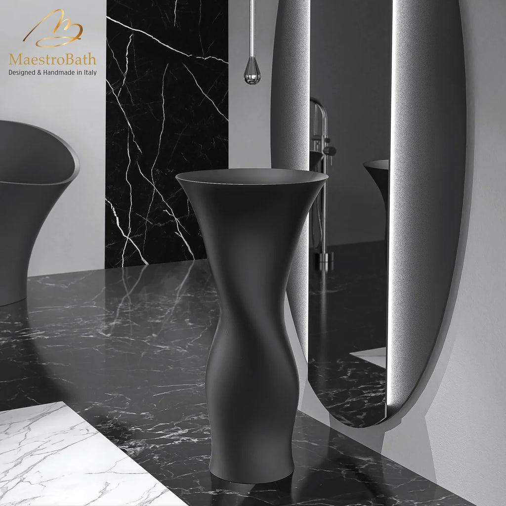 Ruffle Pedestal Sink