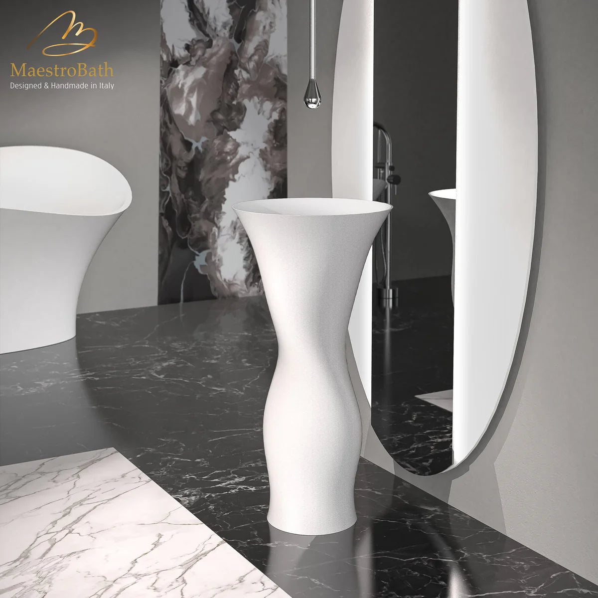 Ruffle Pedestal Sink