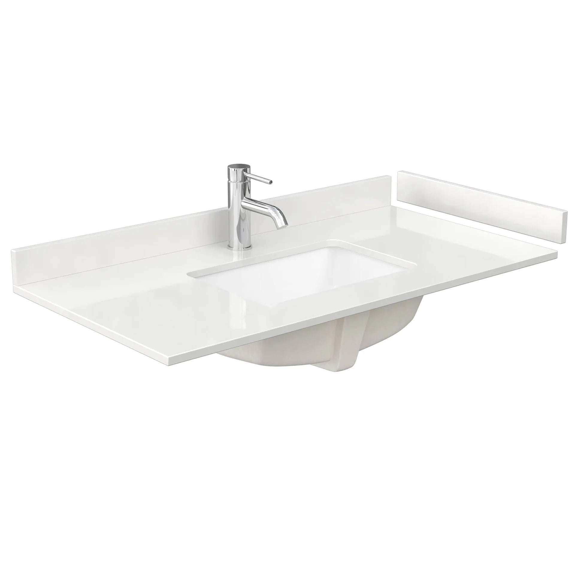 Marlena Bathroom Vanity with Countertop Single Sink Single hole Faucet Setup
