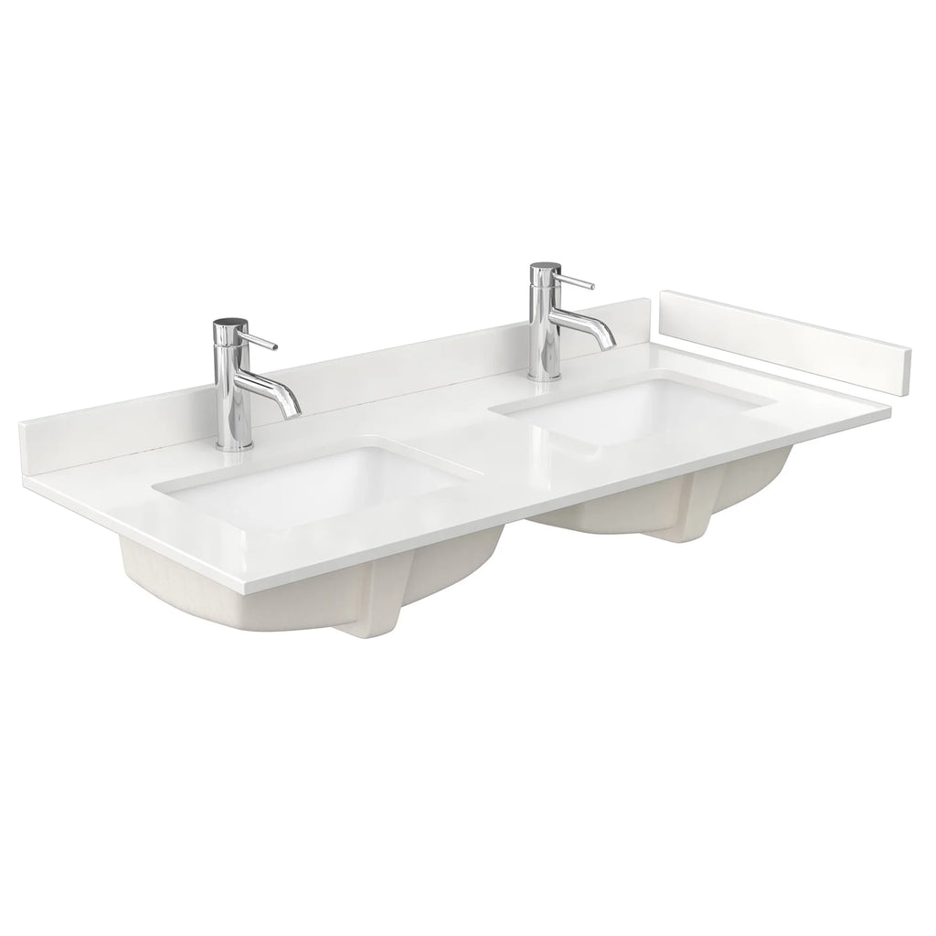 Beckett Bathroom Vanity with Countertop Double Sink Single hole Faucet Setup