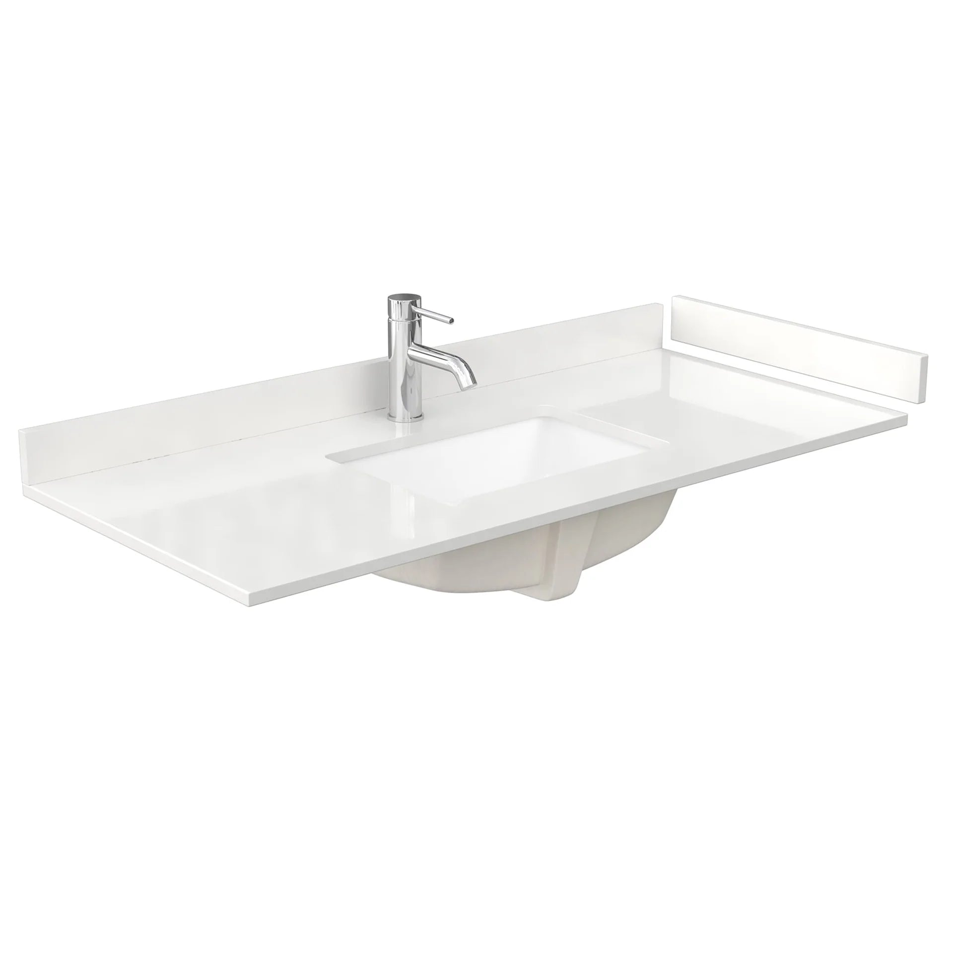 Amici Single Bath Vanity in White with White Quartz Top