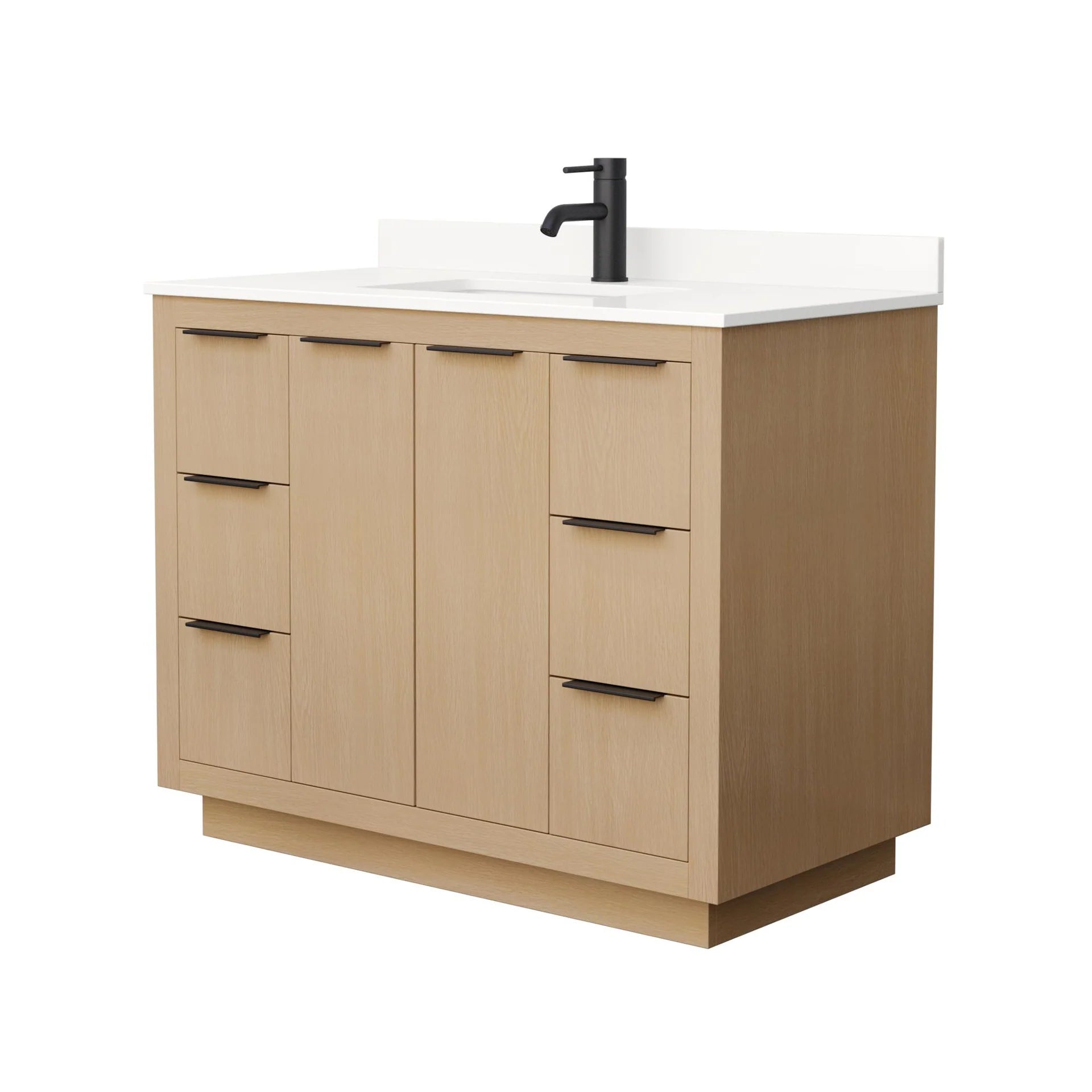 Maroni Bathroom Vanity with Countertop Single Sink Single hole Faucet Setup