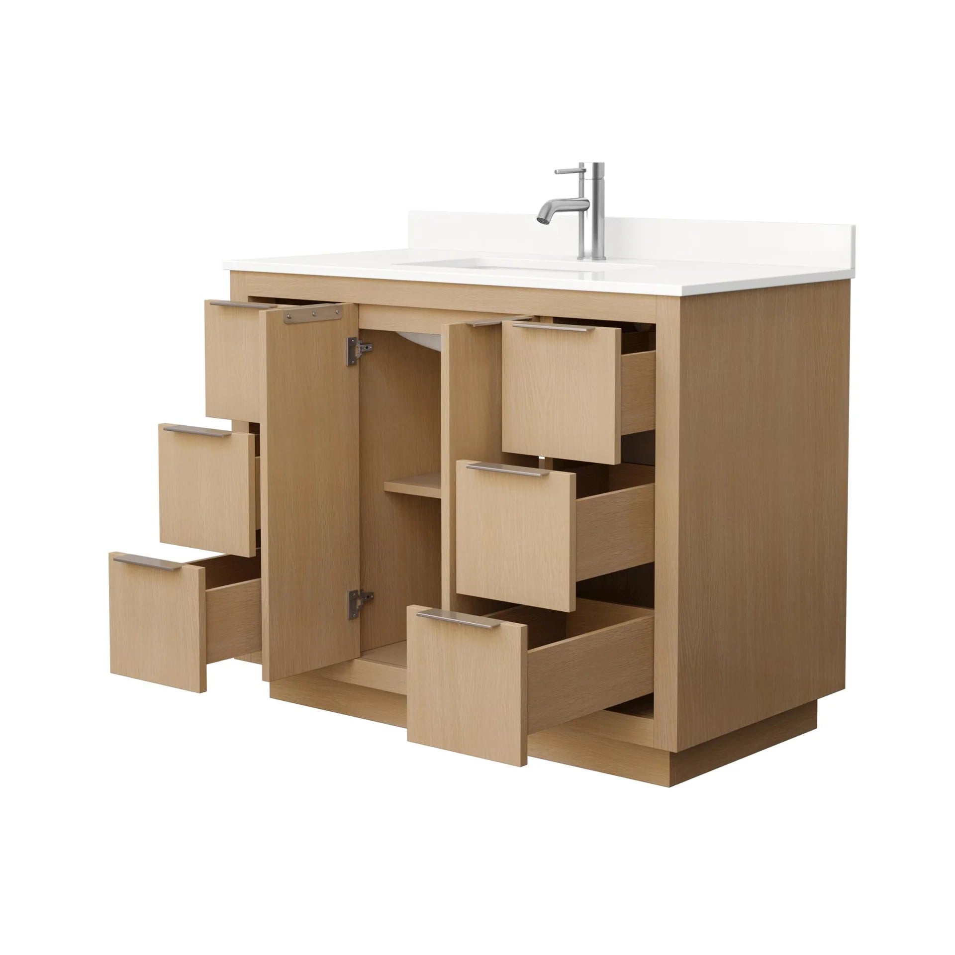Maroni Bathroom Vanity with Countertop Single Sink Single hole Faucet Setup
