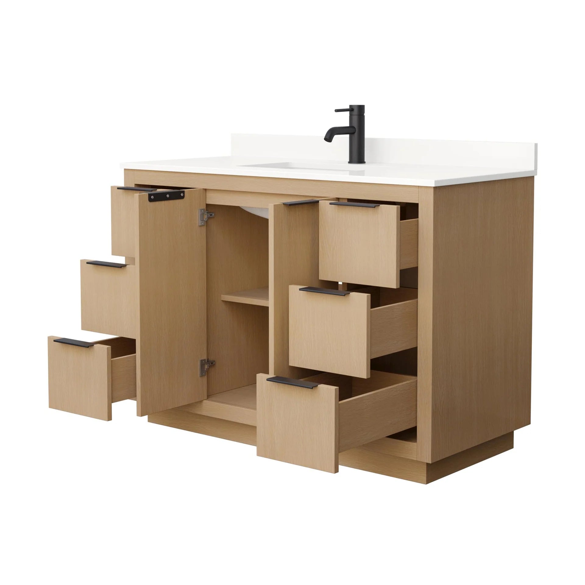 Maroni Bathroom Vanity with Countertop Single Sink Single hole Faucet Setup
