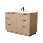 Maroni Bathroom Vanity with Countertop Single Sink Single hole Faucet Setup