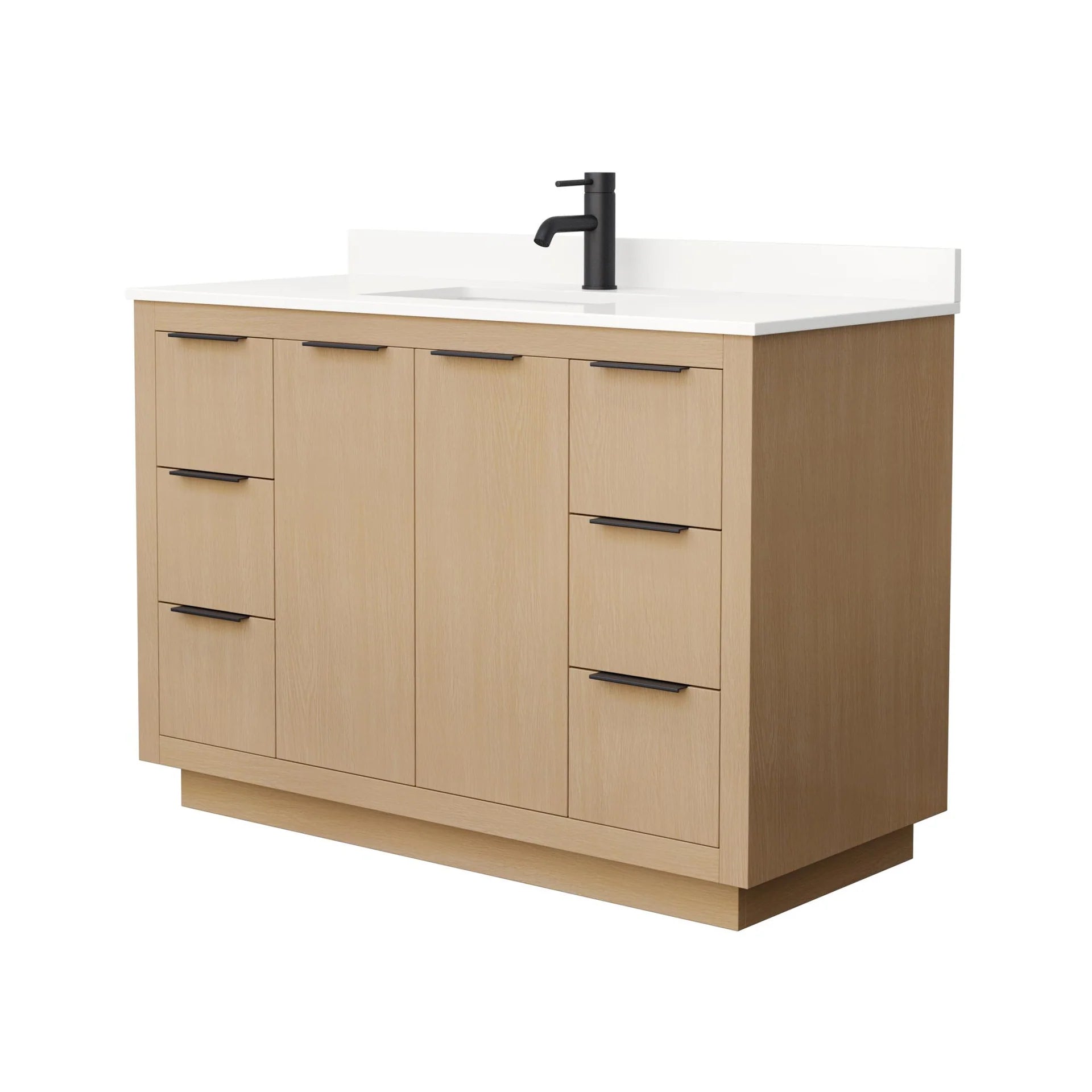 Maroni Bathroom Vanity with Countertop Single Sink Single hole Faucet Setup