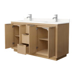 Maroni Bathroom Vanity with Countertop Double Sink Single hole Faucet Setup