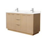 Maroni Bathroom Vanity with Countertop Double Sink Single hole Faucet Setup