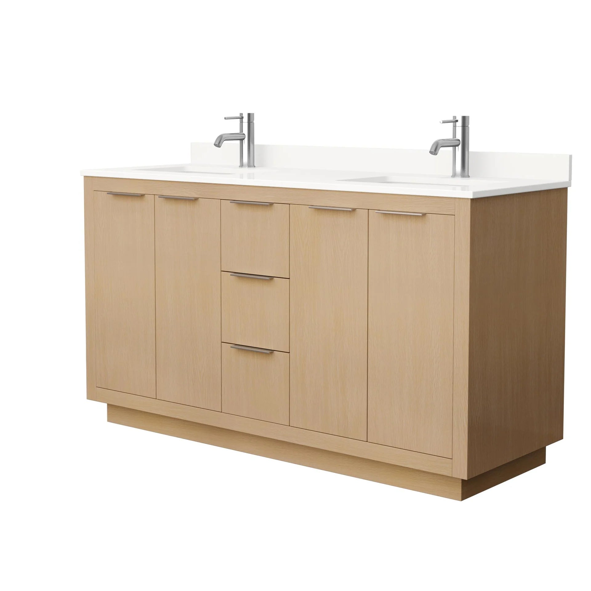 Maroni Bathroom Vanity with Countertop Double Sink Single hole Faucet Setup