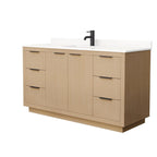 Maroni Bathroom Vanity with Countertop Single Sink Single hole Faucet Setup