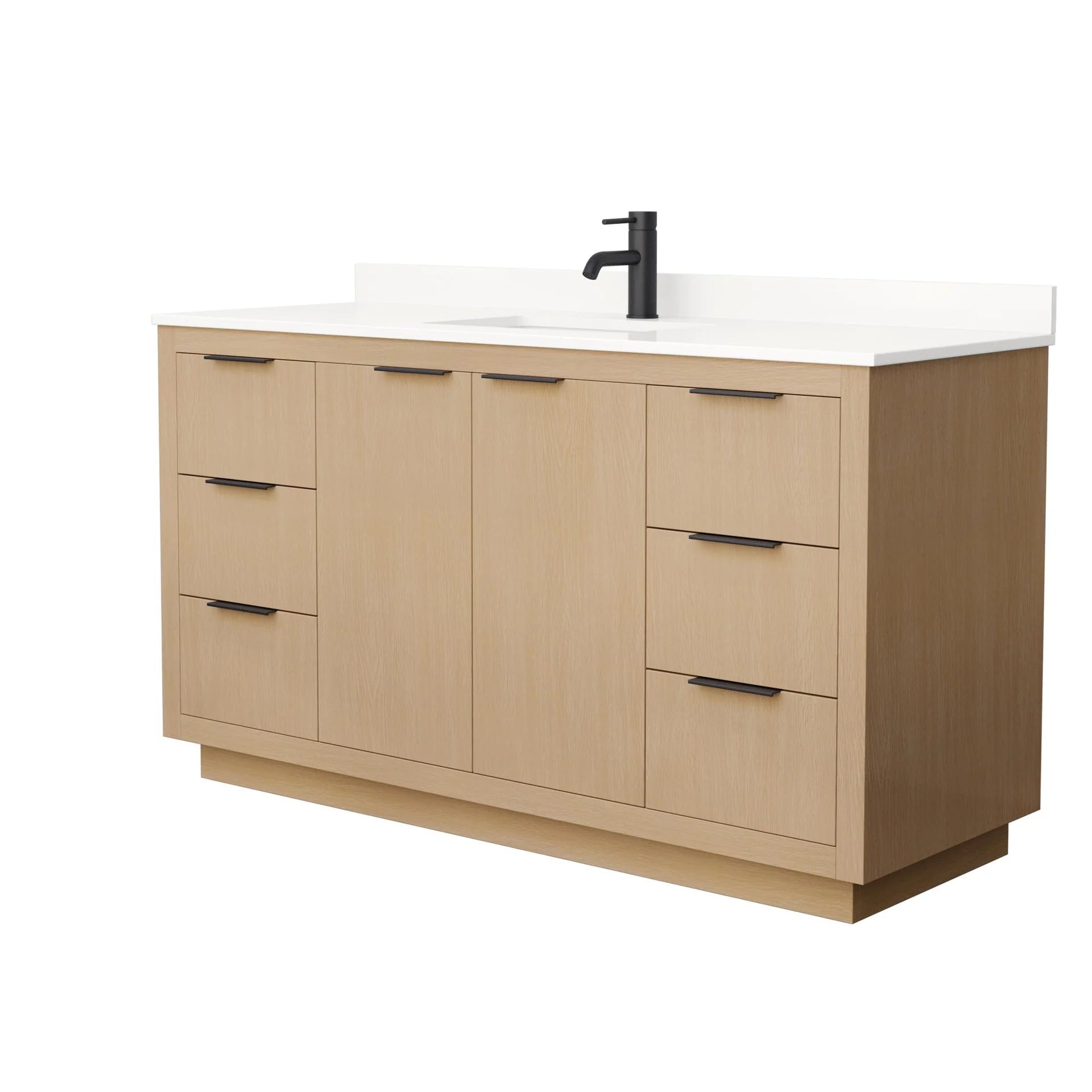 Maroni Bathroom Vanity with Countertop Single Sink Single hole Faucet Setup