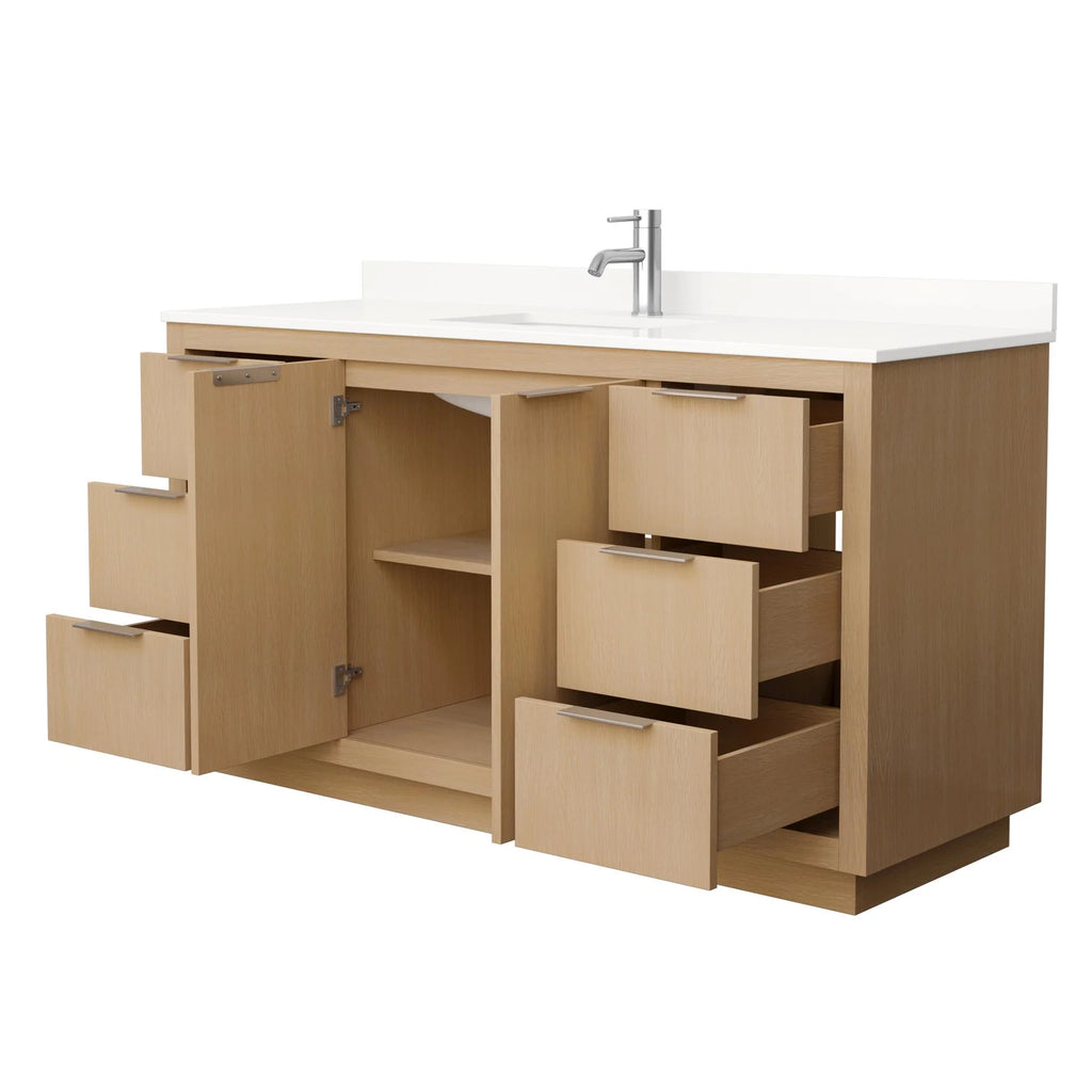 Maroni Bathroom Vanity with Countertop Single Sink Single hole Faucet Setup