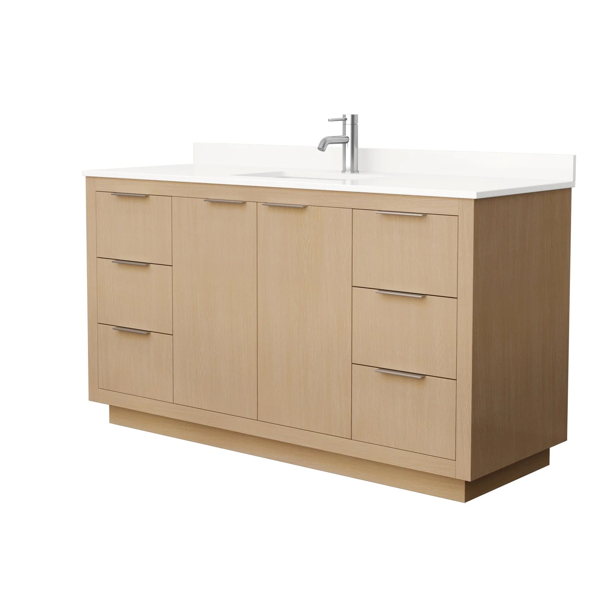Maroni Bathroom Vanity with Countertop Single Sink Single hole Faucet Setup