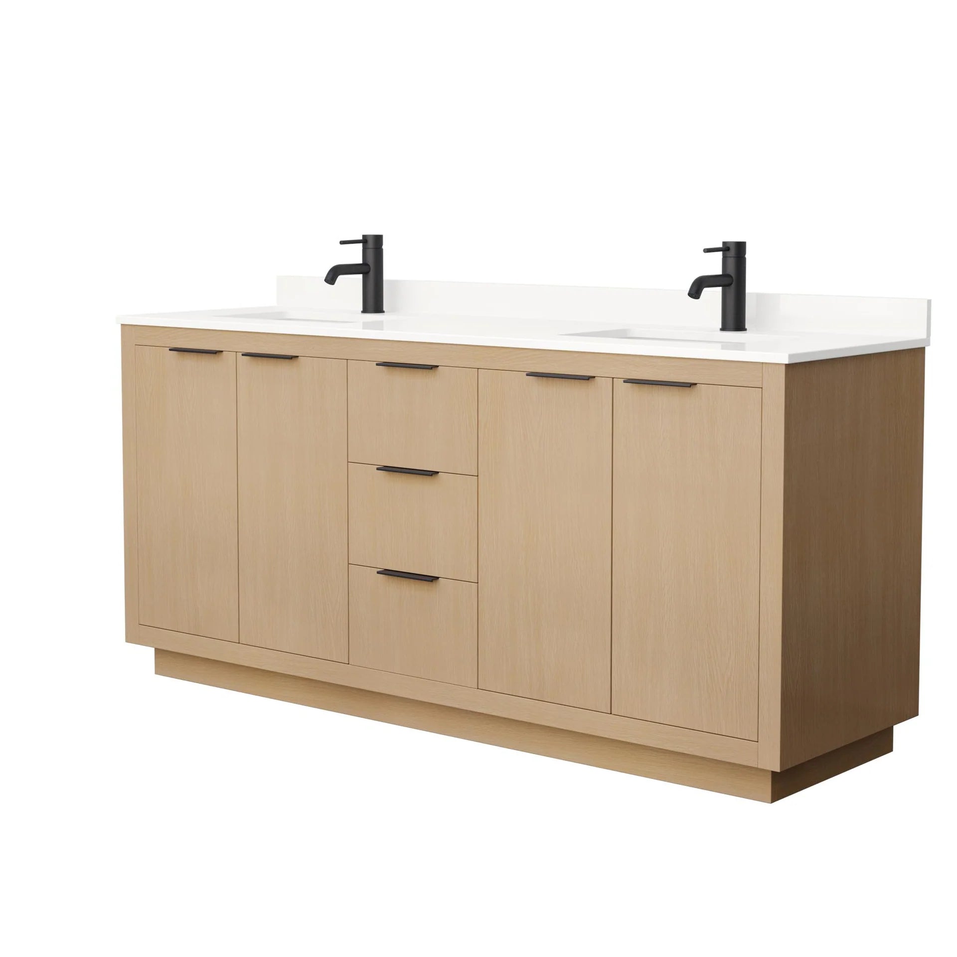 Maroni Bathroom Vanity with Countertop Double Sink Single hole Faucet Setup