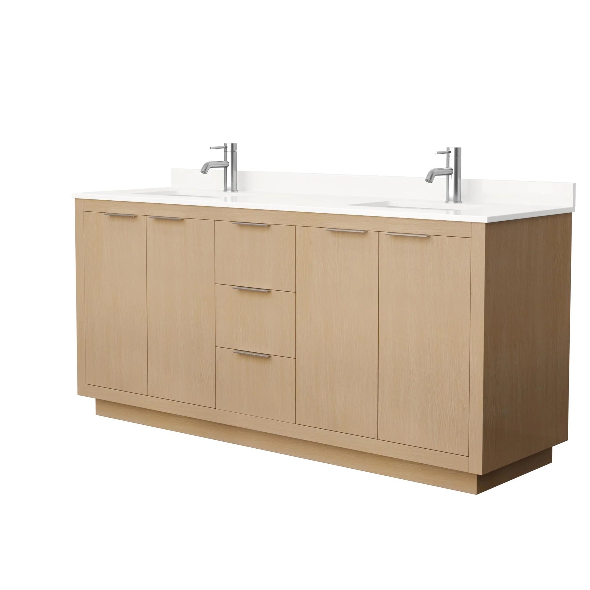 Maroni Bathroom Vanity with Countertop Double Sink Single hole Faucet Setup