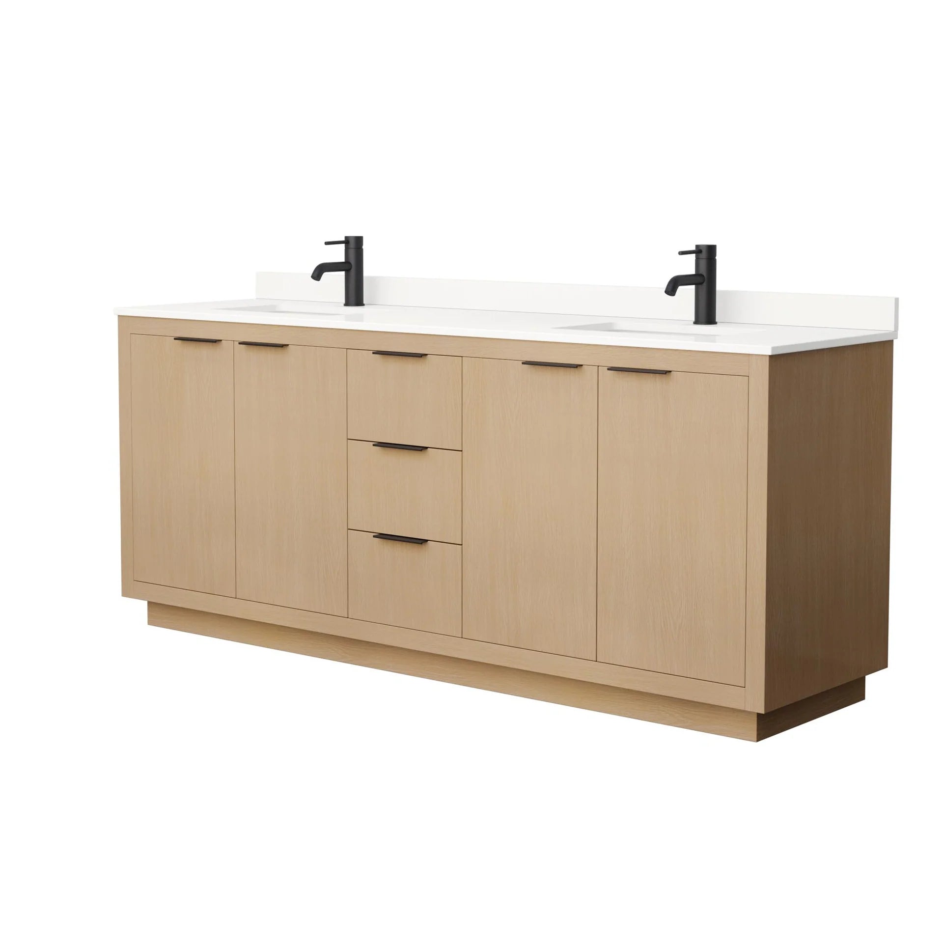 Maroni Bathroom Vanity with Countertop Double Sink Single hole Faucet Setup