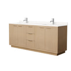 Maroni Bathroom Vanity with Countertop Double Sink Single hole Faucet Setup