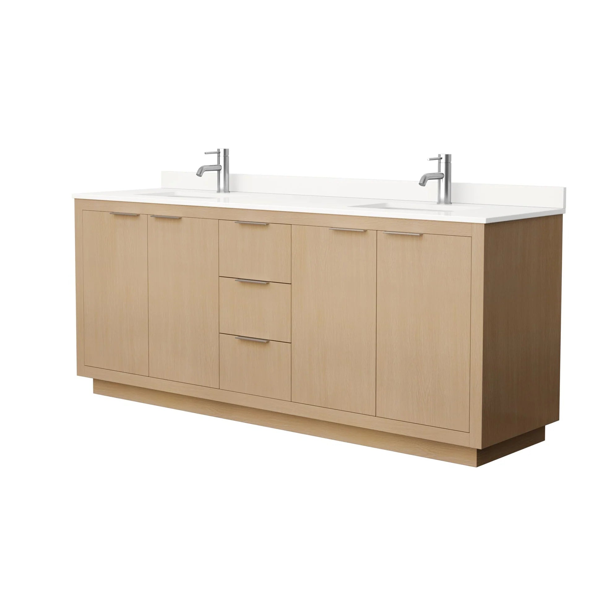 Maroni Bathroom Vanity with Countertop Double Sink Single hole Faucet Setup