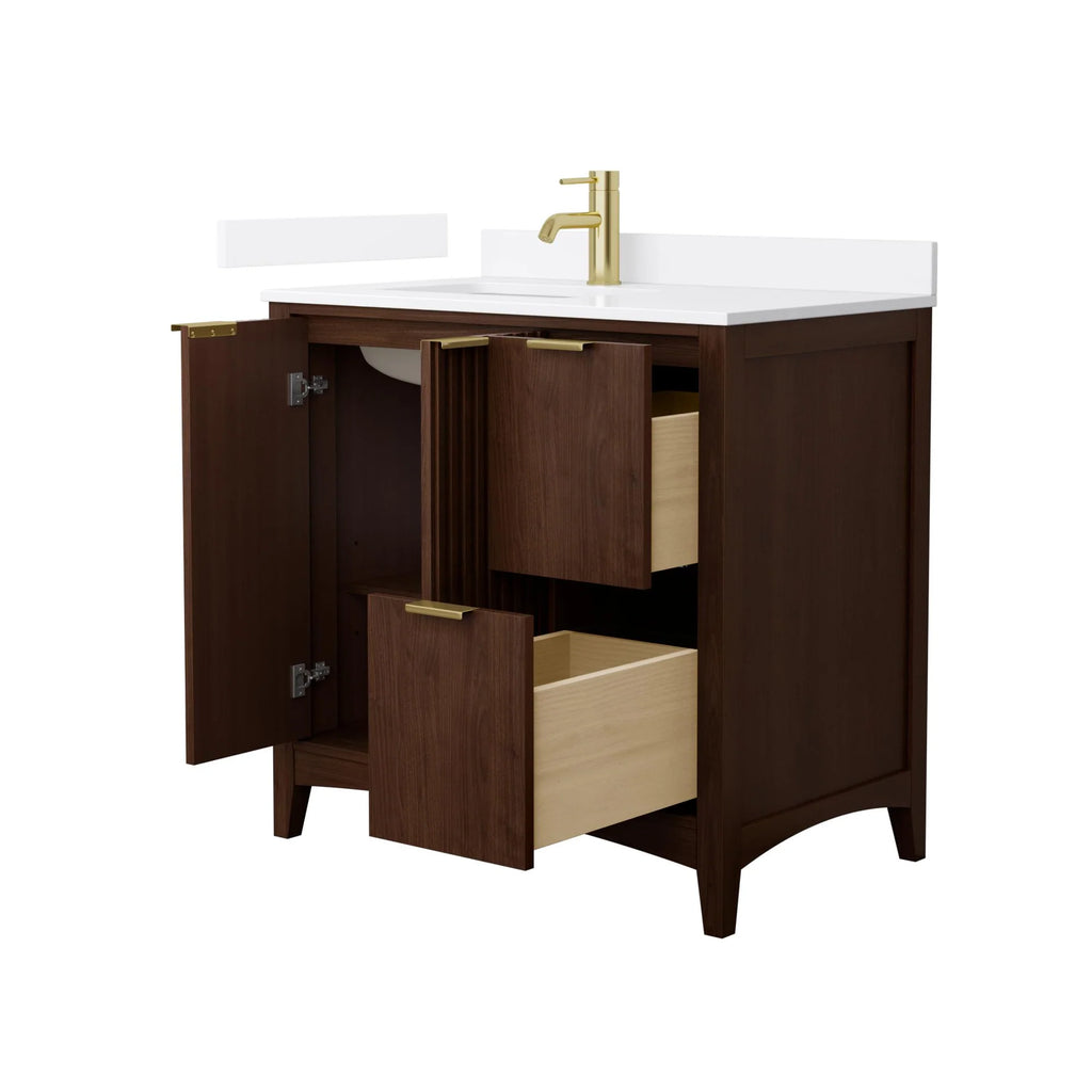 Palmilla Bathroom Vanity with Countertop Single Sink Single hole Faucet Setup