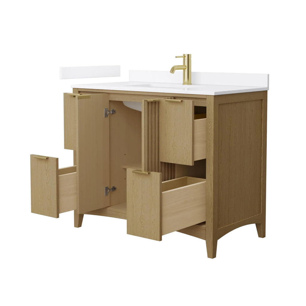 Palmilla Bathroom Vanity with Countertop Single Sink Single hole Faucet Setup