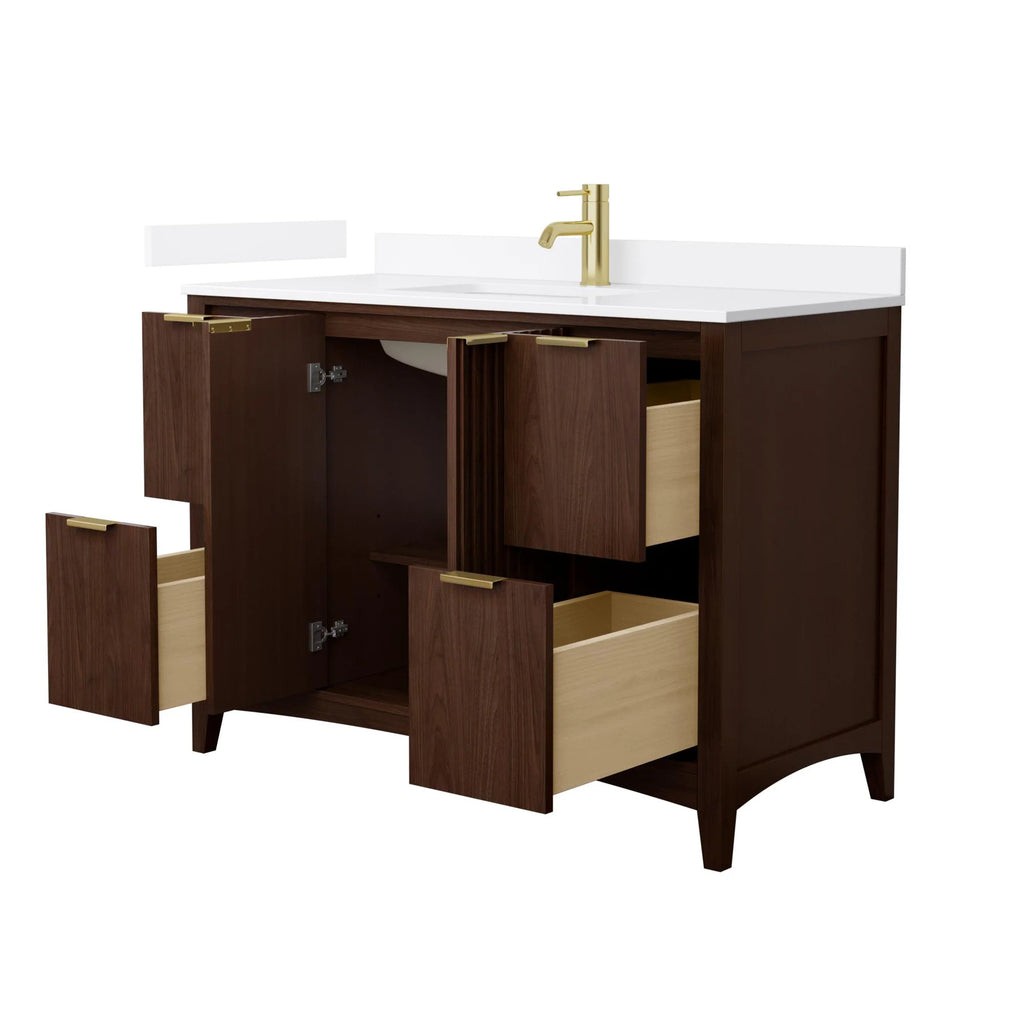 Palmilla Bathroom Vanity with Countertop Single Sink Single hole Faucet Setup
