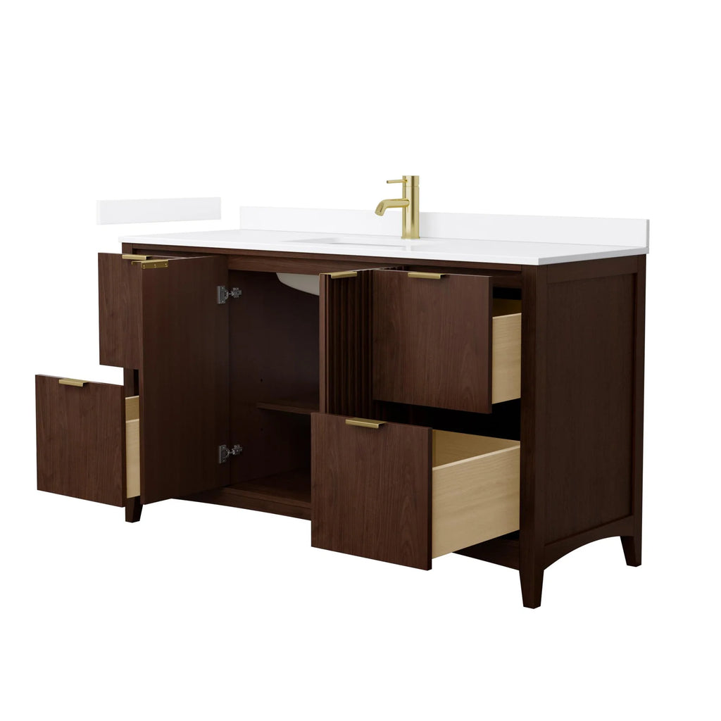 Palmilla Bathroom Vanity with Countertop Single Sink Single hole Faucet Setup