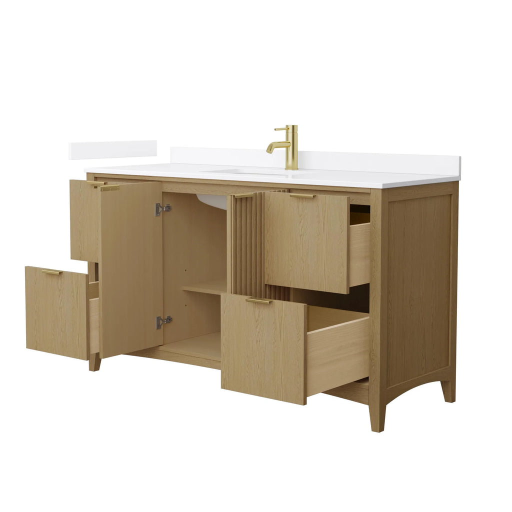 Palmilla Bathroom Vanity with Countertop Single Sink Single hole Faucet Setup