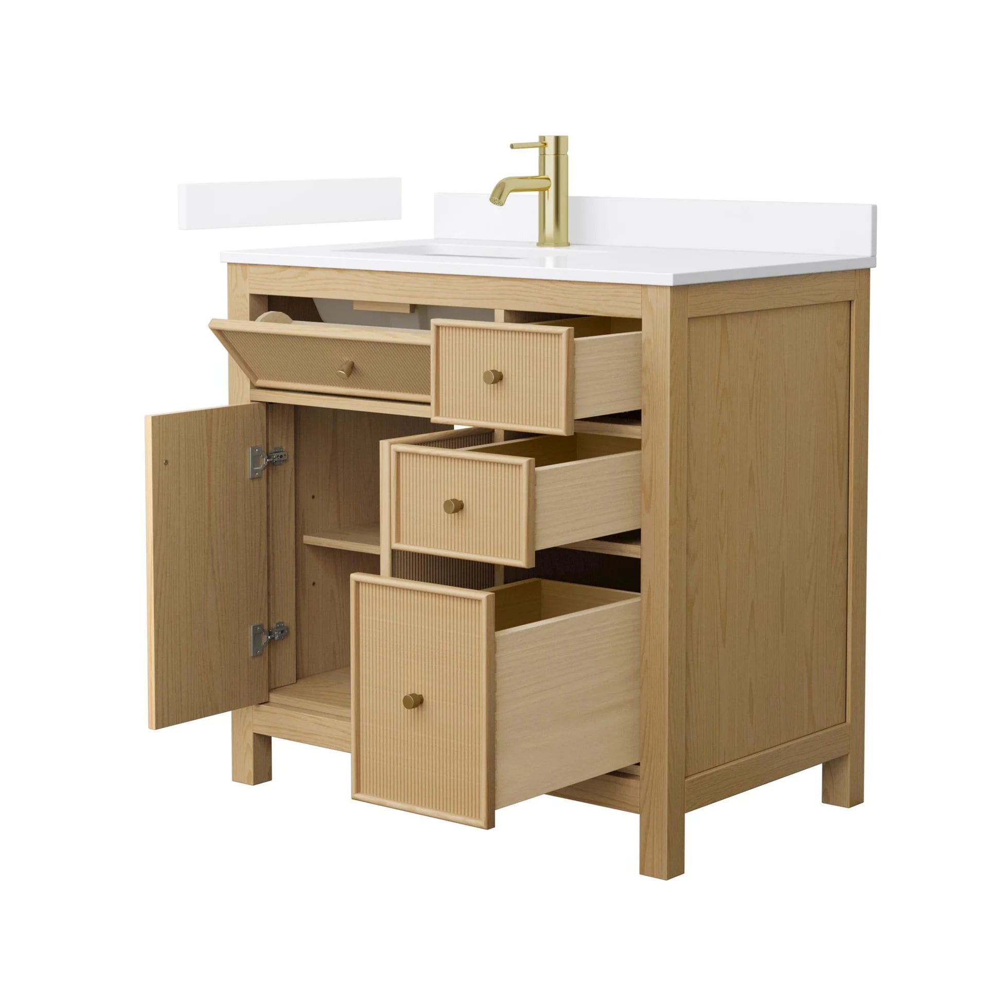Pendry Bathroom Vanity with Countertop Single Sink Single hole Faucet Setup